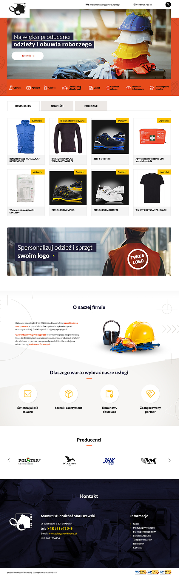 Projekt graficzny witryny Mamut BHP Michał Matuszewski