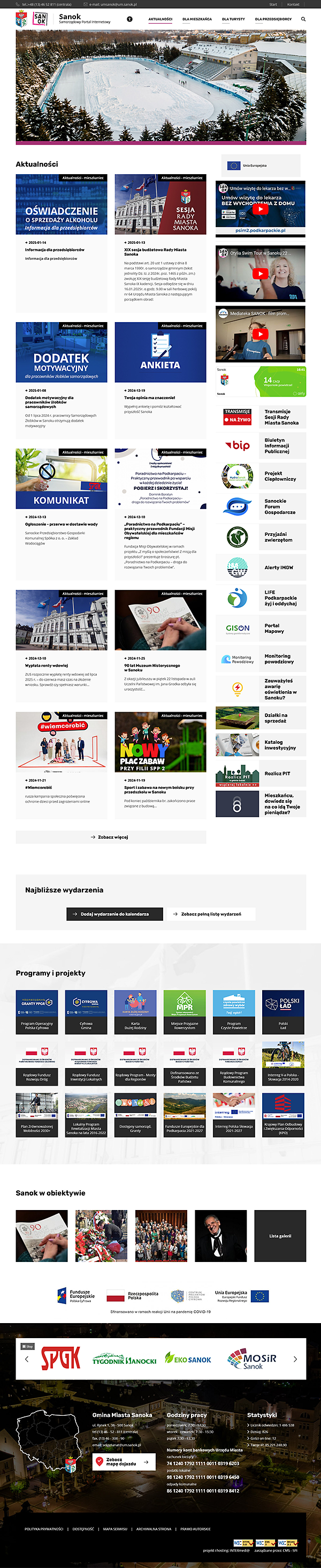 Projekt graficzny witryny Gmina Miasta Sanok