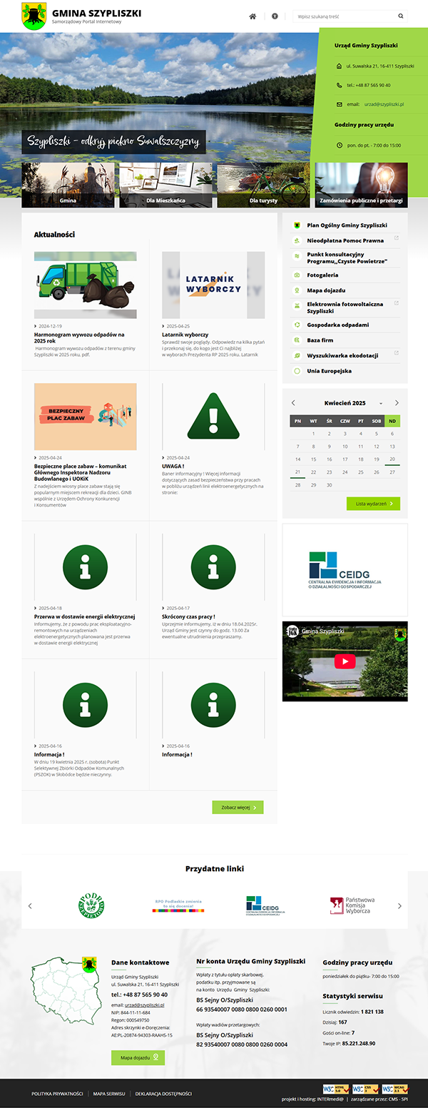 Projekt graficzny witryny Gmina Szypliszki